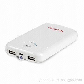 7,000mAh Power Banks with Two Outputs, Suitable for iPad/iPhone/HTC/Samsung, Made of Polymer